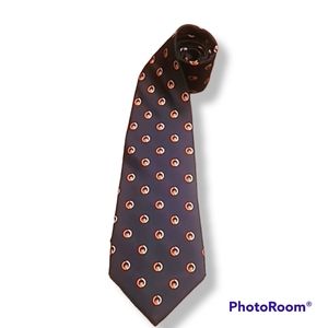 Gucci Blue Orange Cream G Logo Silk Tie